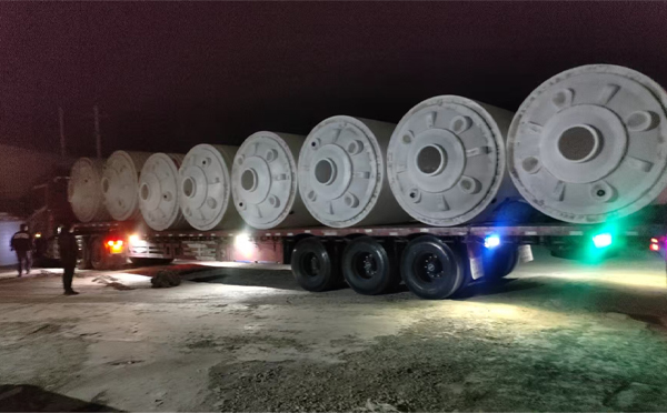 古浪锥底桶交付现场